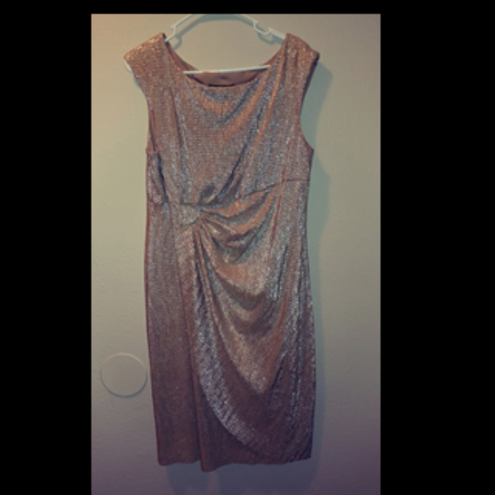 Connected apparel gold shimmer dress
